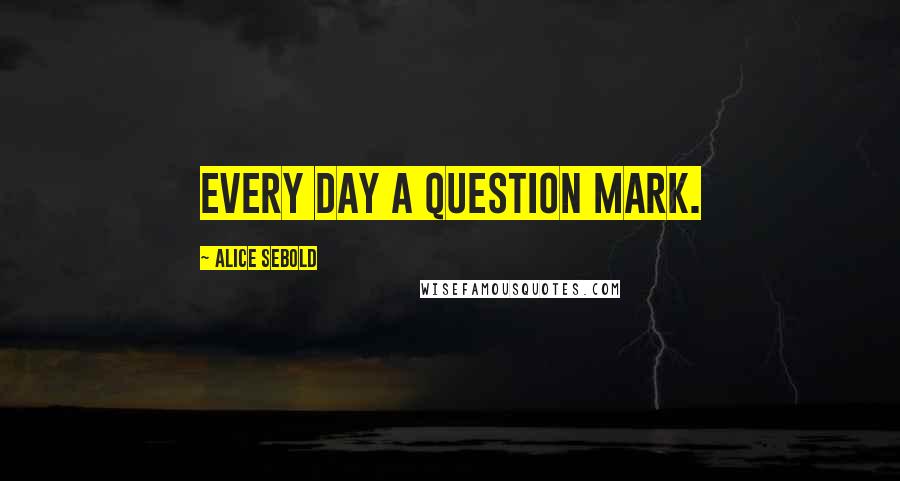 Alice Sebold Quotes: Every day a question mark.