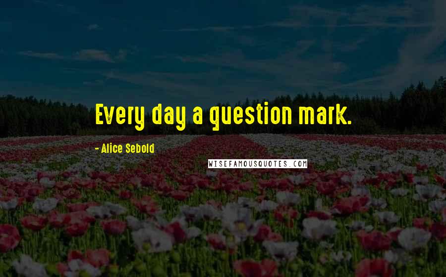 Alice Sebold Quotes: Every day a question mark.