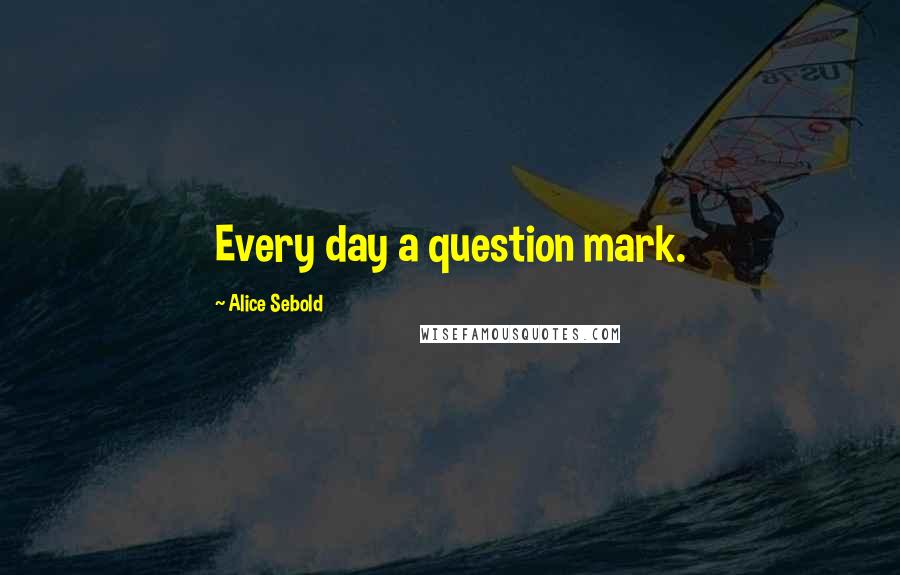 Alice Sebold Quotes: Every day a question mark.