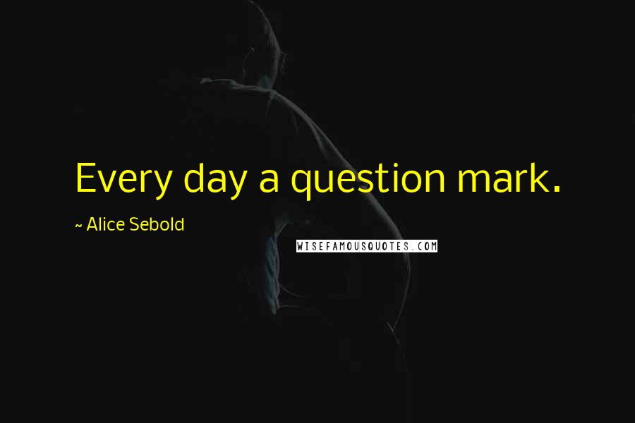 Alice Sebold Quotes: Every day a question mark.