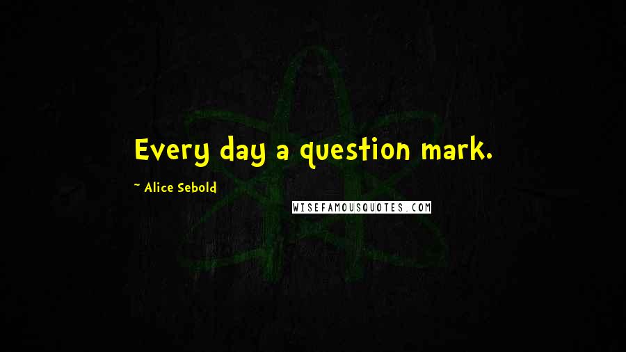 Alice Sebold Quotes: Every day a question mark.