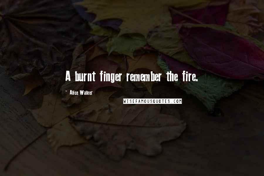 Alice Walker Quotes: A burnt finger remember the fire.