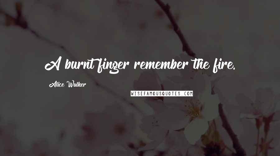 Alice Walker Quotes: A burnt finger remember the fire.