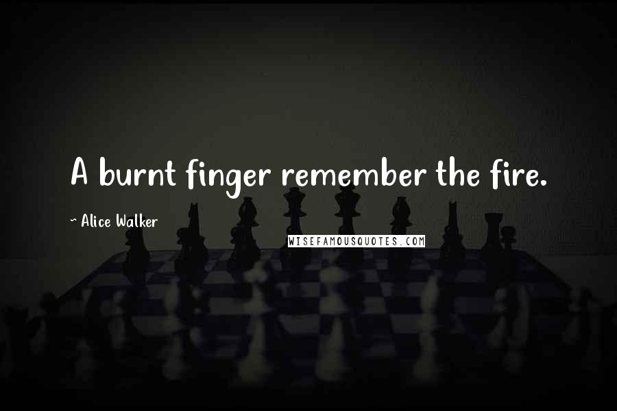 Alice Walker Quotes: A burnt finger remember the fire.