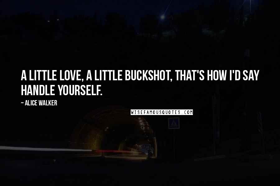 Alice Walker Quotes: A little love, a little buckshot, that's how I'd say handle yourself.
