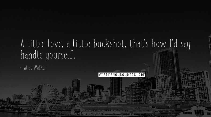 Alice Walker Quotes: A little love, a little buckshot, that's how I'd say handle yourself.