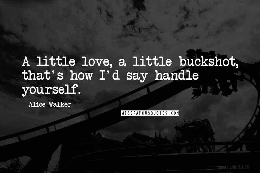 Alice Walker Quotes: A little love, a little buckshot, that's how I'd say handle yourself.