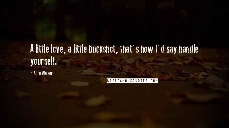 Alice Walker Quotes: A little love, a little buckshot, that's how I'd say handle yourself.