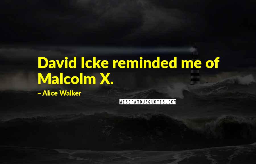 Alice Walker Quotes: David Icke reminded me of Malcolm X.