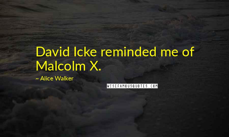 Alice Walker Quotes: David Icke reminded me of Malcolm X.