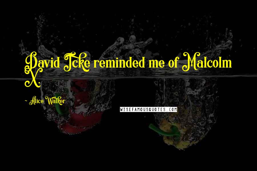 Alice Walker Quotes: David Icke reminded me of Malcolm X.