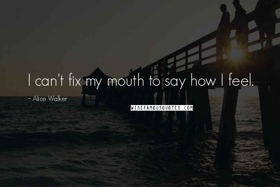 Alice Walker Quotes: I can't fix my mouth to say how I feel.