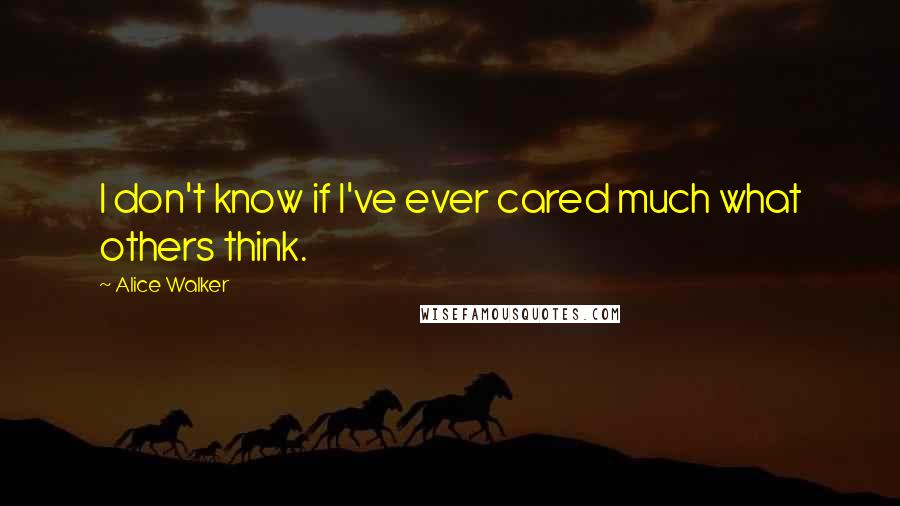 Alice Walker Quotes: I don't know if I've ever cared much what others think.