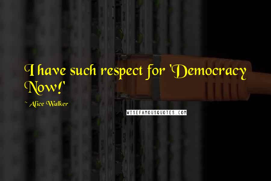 Alice Walker Quotes: I have such respect for 'Democracy Now!'