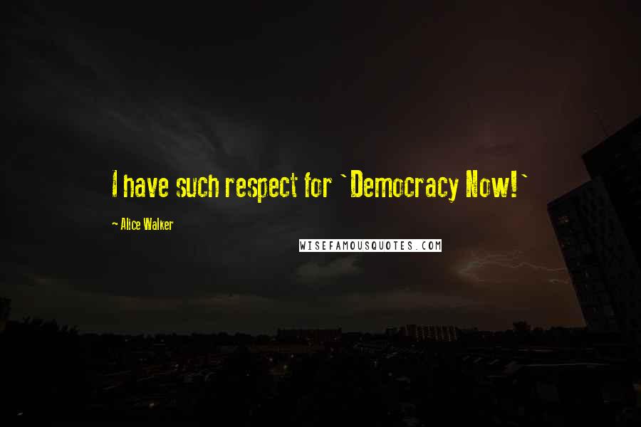 Alice Walker Quotes: I have such respect for 'Democracy Now!'