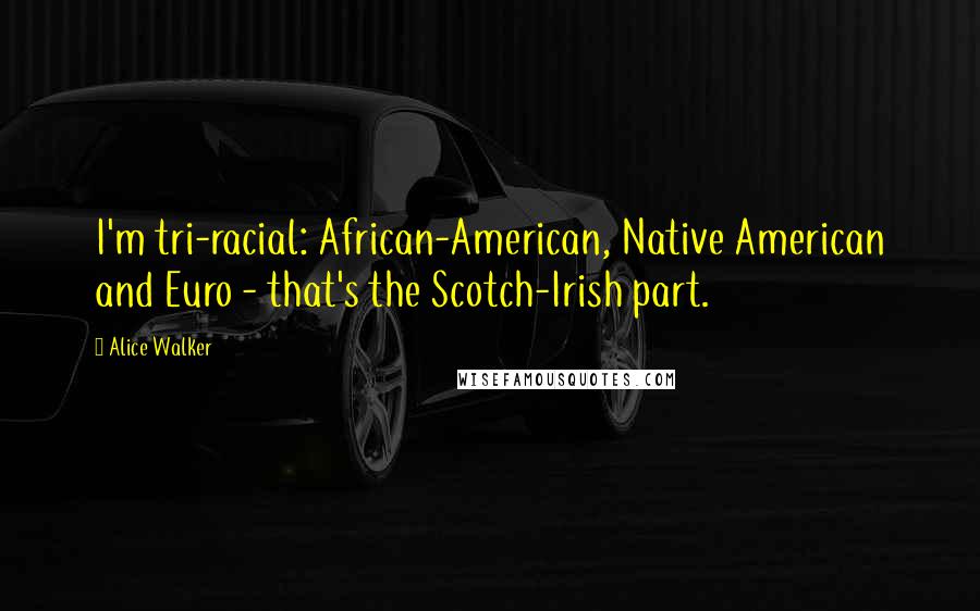 Alice Walker Quotes: I'm tri-racial: African-American, Native American and Euro - that's the Scotch-Irish part.