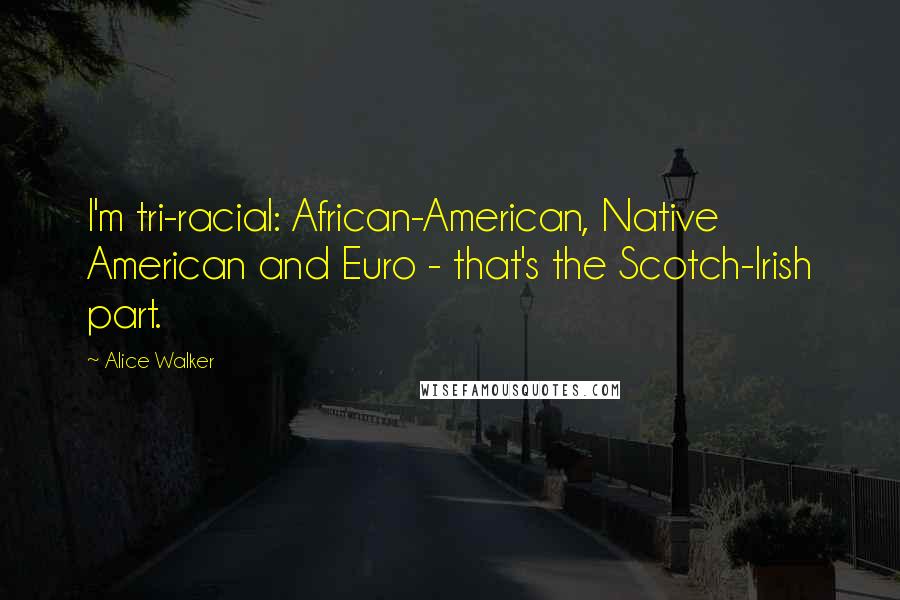 Alice Walker Quotes: I'm tri-racial: African-American, Native American and Euro - that's the Scotch-Irish part.