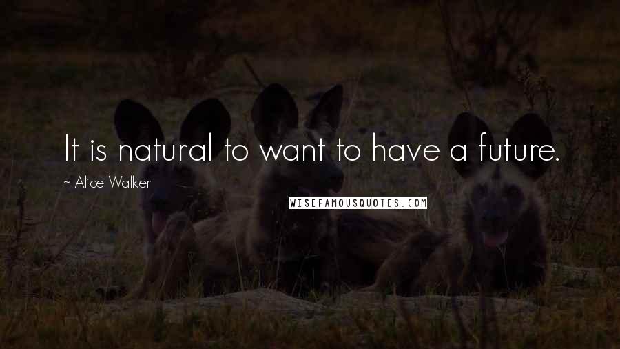 Alice Walker Quotes: It is natural to want to have a future.