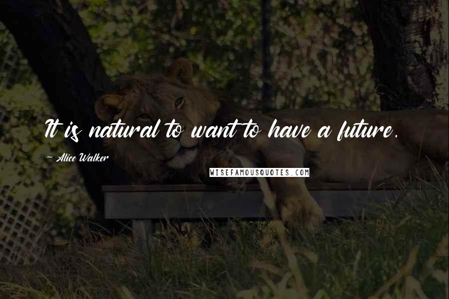 Alice Walker Quotes: It is natural to want to have a future.