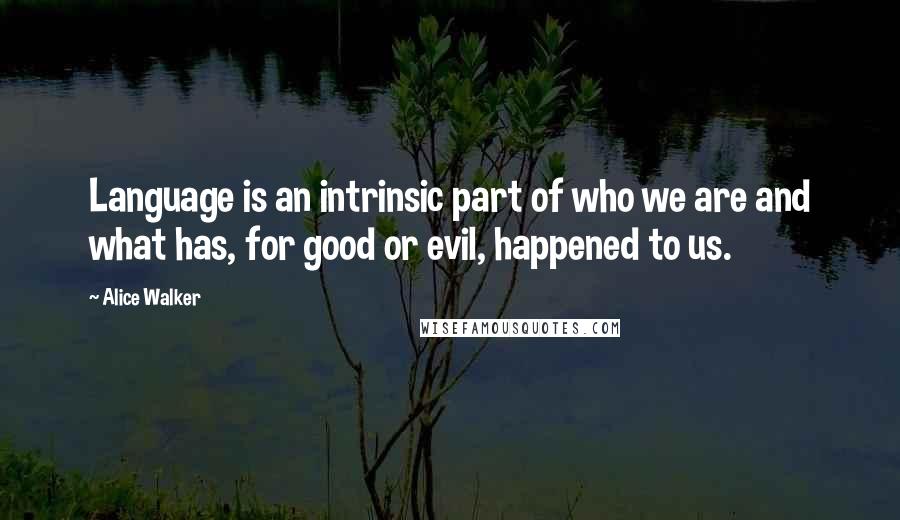 Alice Walker Quotes: Language is an intrinsic part of who we are and what has, for good or evil, happened to us.