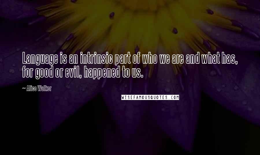 Alice Walker Quotes: Language is an intrinsic part of who we are and what has, for good or evil, happened to us.