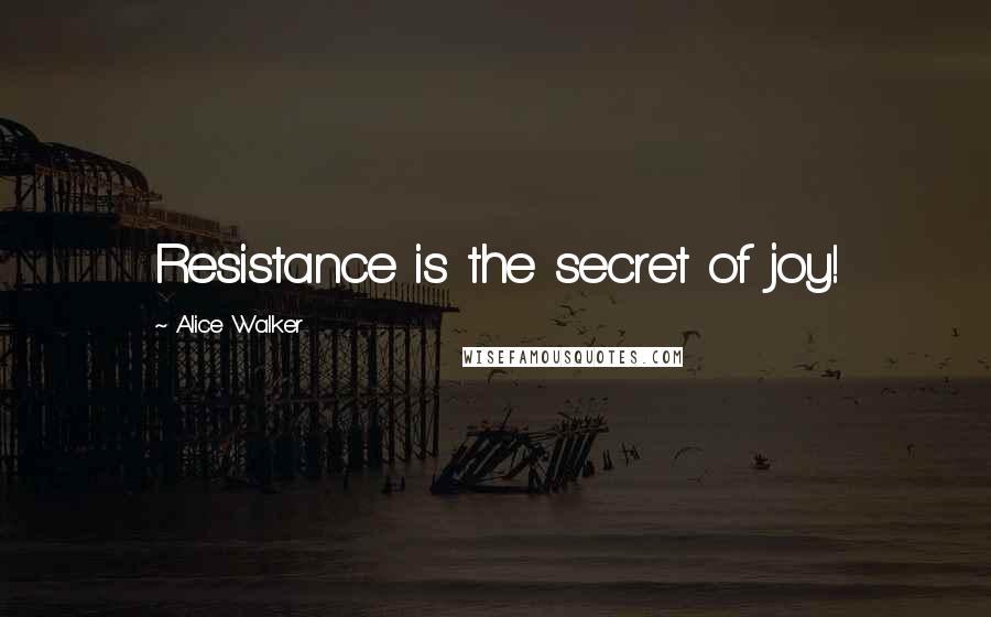Alice Walker Quotes: Resistance is the secret of joy!