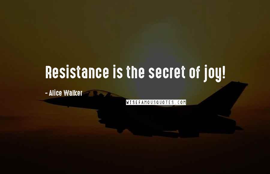 Alice Walker Quotes: Resistance is the secret of joy!