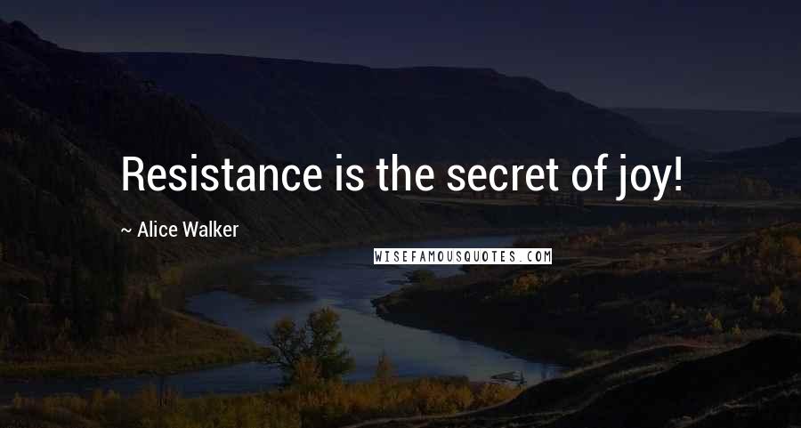 Alice Walker Quotes: Resistance is the secret of joy!