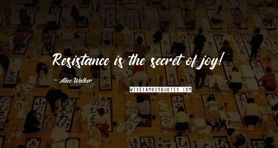 Alice Walker Quotes: Resistance is the secret of joy!