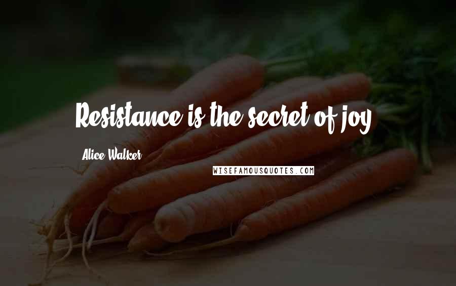 Alice Walker Quotes: Resistance is the secret of joy!