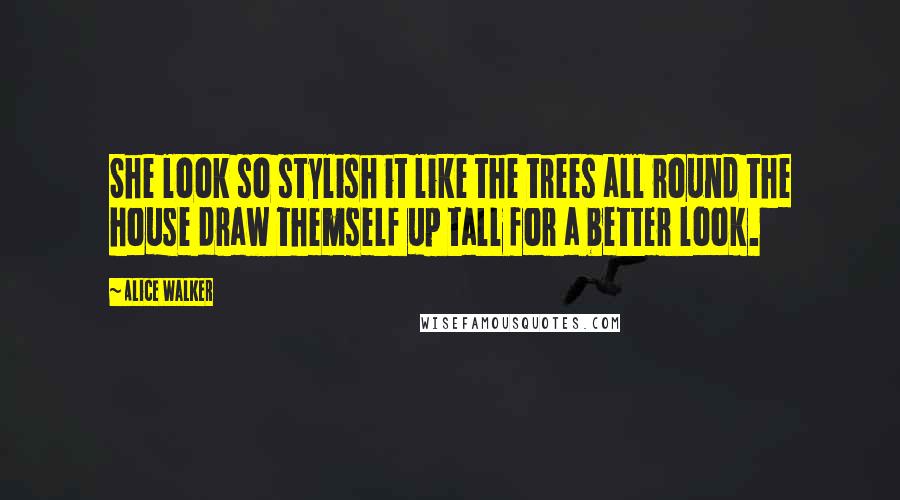 Alice Walker Quotes: She look so stylish it like the trees all round the house draw themself up tall for a better look.