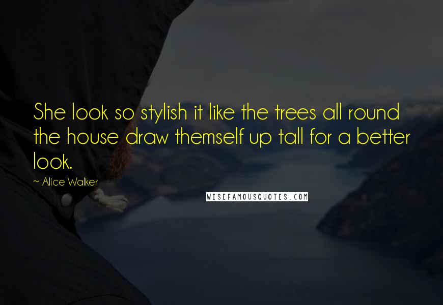 Alice Walker Quotes: She look so stylish it like the trees all round the house draw themself up tall for a better look.