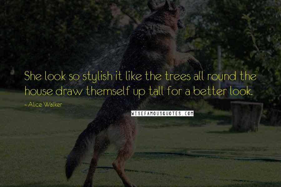 Alice Walker Quotes: She look so stylish it like the trees all round the house draw themself up tall for a better look.