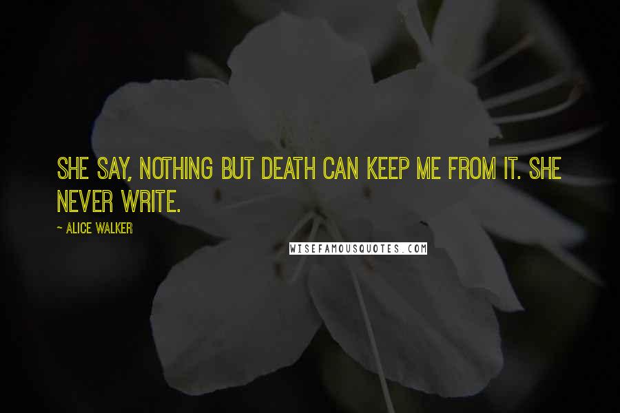 Alice Walker Quotes: She say, Nothing but death can keep me from it. She never write.