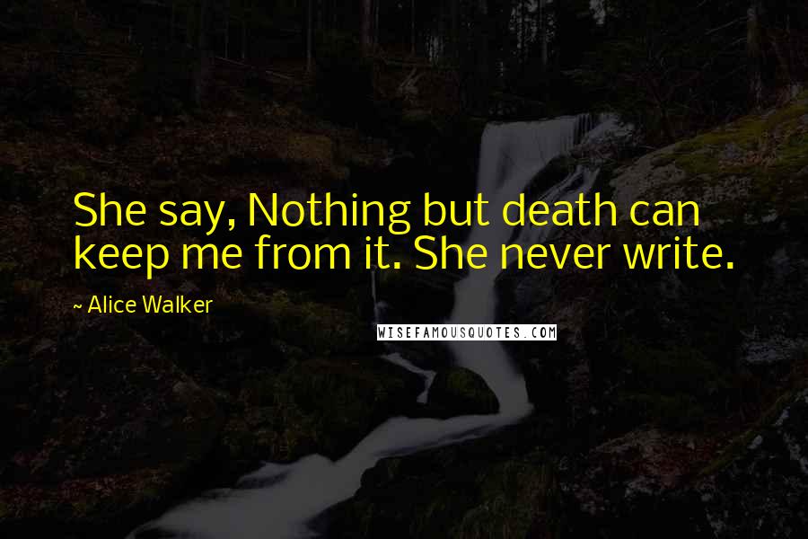 Alice Walker Quotes: She say, Nothing but death can keep me from it. She never write.