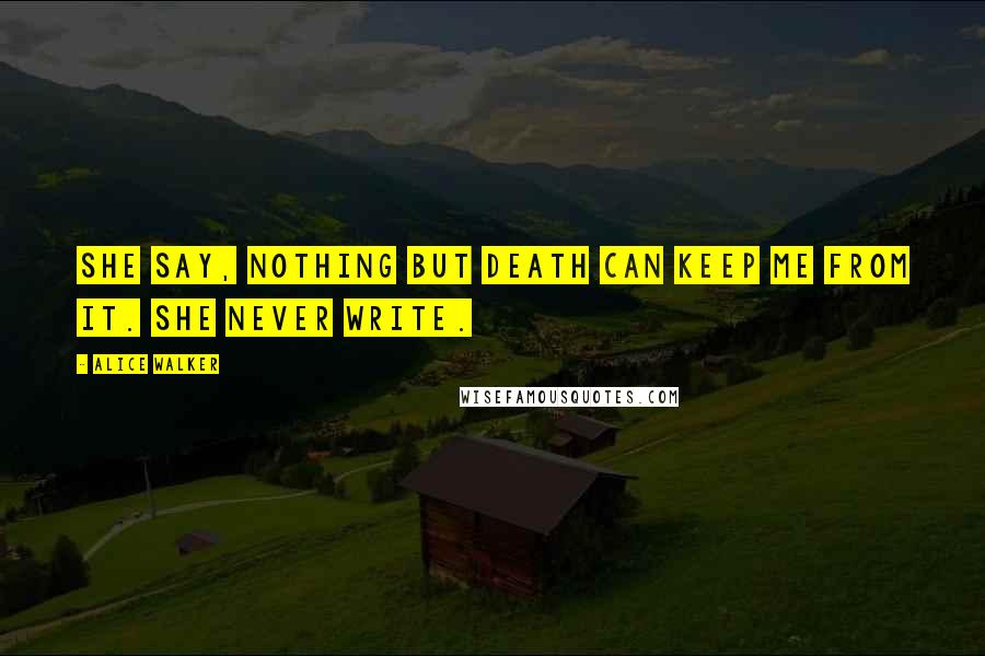 Alice Walker Quotes: She say, Nothing but death can keep me from it. She never write.