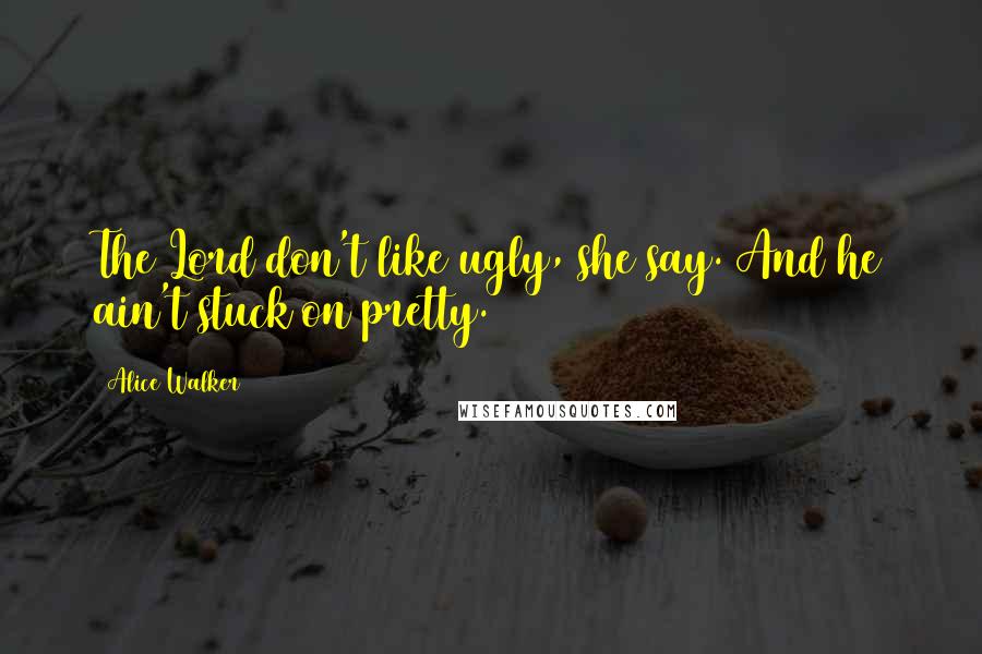 Alice Walker Quotes: The Lord don't like ugly, she say. And he ain't stuck on pretty.