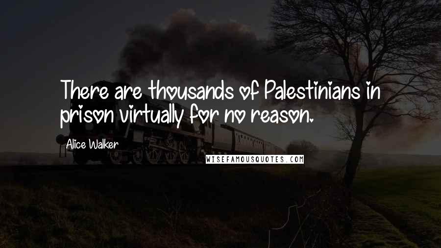 Alice Walker Quotes: There are thousands of Palestinians in prison virtually for no reason.