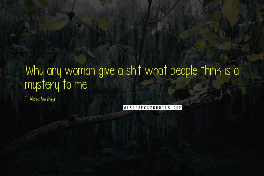 Alice Walker Quotes: Why any woman give a shit what people think is a mystery to me.