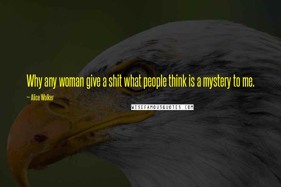 Alice Walker Quotes: Why any woman give a shit what people think is a mystery to me.