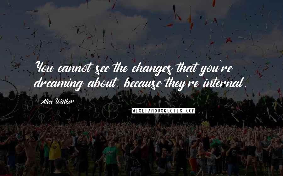 Alice Walker Quotes: You cannot see the changes that you're dreaming about, because they're internal.