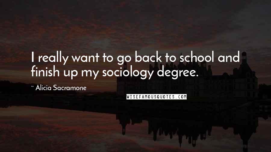 Alicia Sacramone Quotes: I really want to go back to school and finish up my sociology degree.