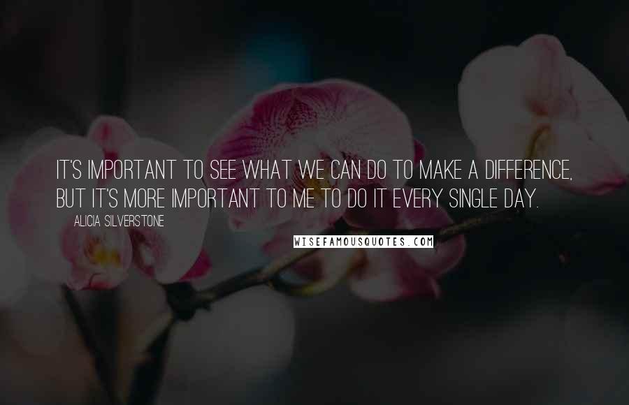 Alicia Silverstone Quotes: It's important to see what we can do to make a difference, but it's more important to me to do it every single day.