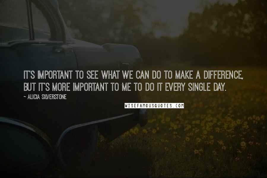 Alicia Silverstone Quotes: It's important to see what we can do to make a difference, but it's more important to me to do it every single day.