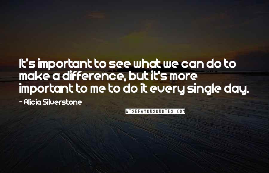 Alicia Silverstone Quotes: It's important to see what we can do to make a difference, but it's more important to me to do it every single day.