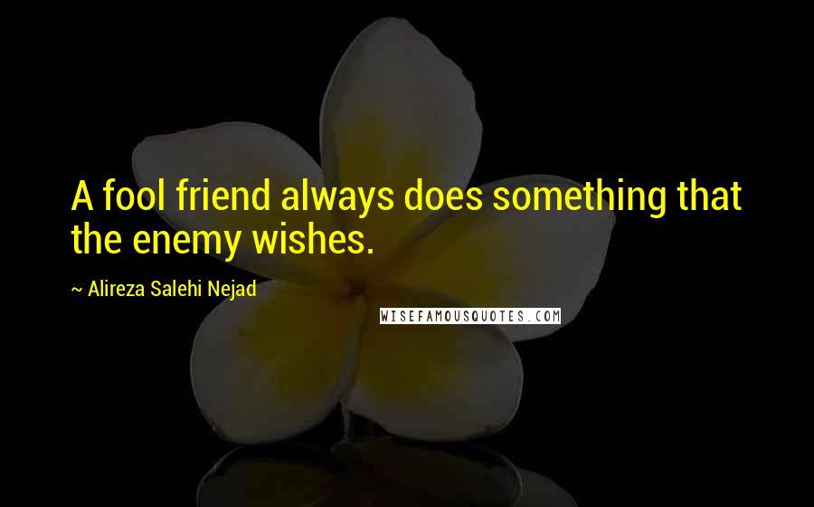 Alireza Salehi Nejad Quotes: A fool friend always does something that the enemy wishes.