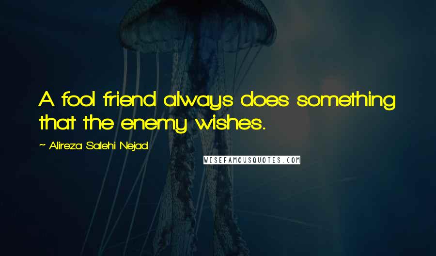 Alireza Salehi Nejad Quotes: A fool friend always does something that the enemy wishes.