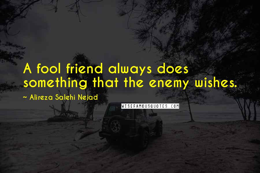 Alireza Salehi Nejad Quotes: A fool friend always does something that the enemy wishes.