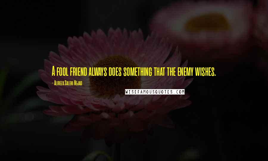 Alireza Salehi Nejad Quotes: A fool friend always does something that the enemy wishes.