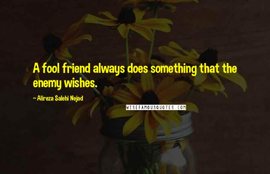 Alireza Salehi Nejad Quotes: A fool friend always does something that the enemy wishes.